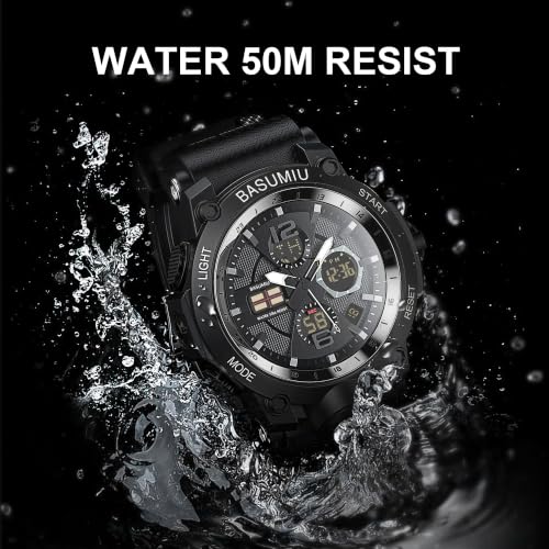 Military Digital Watches for Men Waterproof Work Mens Watch Sports - color: C-Black