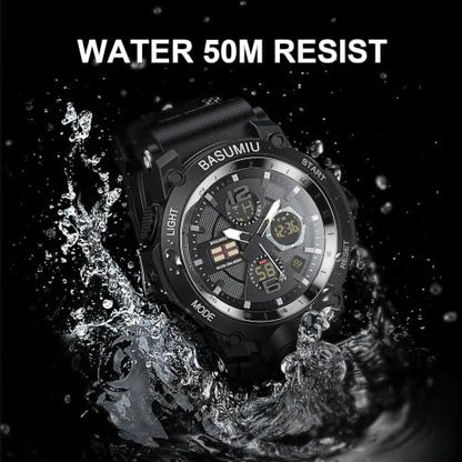 Military Digital Watches for Men Waterproof Work Mens Watch Sports - color: C-Black