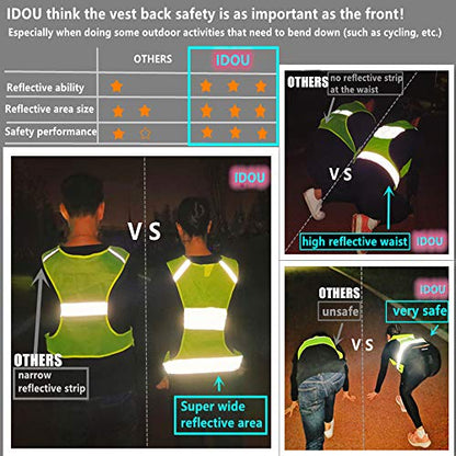 Reflective Running Safety Vest, Hi Vis Biking Walking Gear Men Women - color: 2 Pack Neon Yellow, size: Large