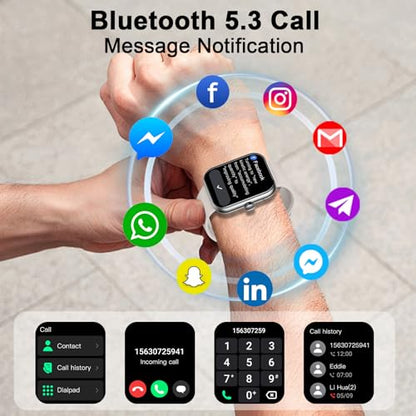 Smart Watch for Men Women Answer/Make Call, 1.96" Fitness Watch with 112+ Sport Mode, IP68 Waterproof Fitness Tracker with Pedometer/Calories/Sleep/Heart Rate Monitor, Smartwatch for Android iOS,White