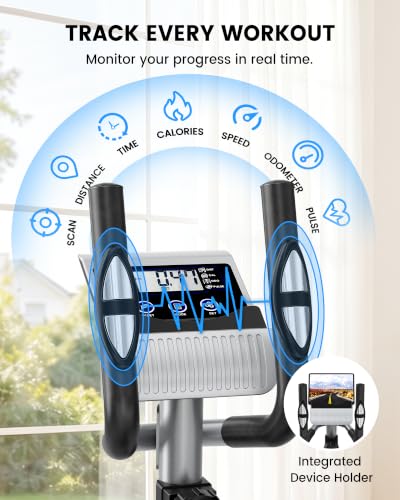 Dripex Elliptical Exercise Machine, Ultra Quiet Magnetic Trainer for Home - color: Metallic