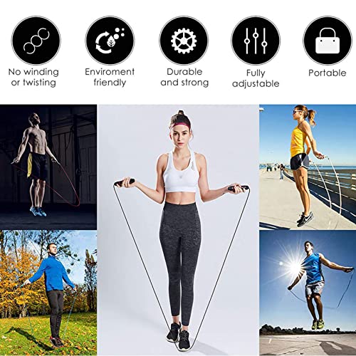 Redify Adjustable Jump Rope,Jump Ropes for Fitness for Men Women - color: Blue,Black