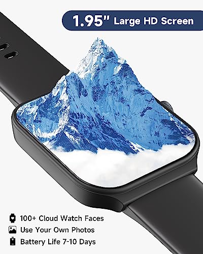 1.95" Smart Watch for Men Women with ALEXA, Fitness Watch for Android iOS - color: Black