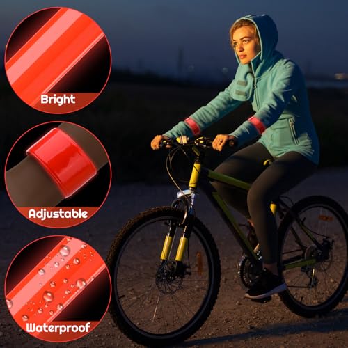 20 Pcs Reflector Snap Bands Fluorescent Slap Armbands - color: Red
