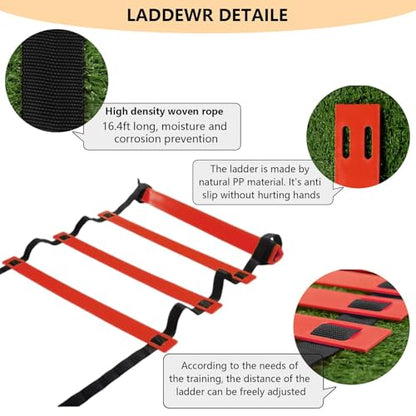 Agility Ladder Speed Training Equipment, 80lb Resistance Band