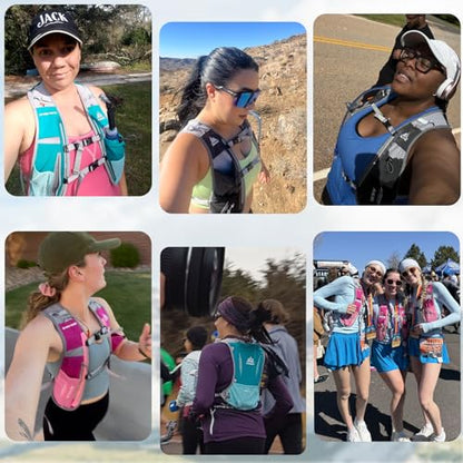 Azarxis Hydration Running Vest Backpack Pack 5L 5.5L for Women and Men Jogging Trail Race Marathon Cycling Hiking - color: Mint Blue