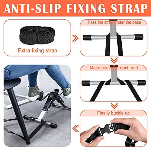 TABEKE Under Desk Bike Pedal Exerciser, Fully Assembled Folding Pedal Exerciser for Arm and Leg Workout, Portable Sitting Desk Cycle with LCD Screen Displays 2025526