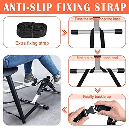 TABEKE Under Desk Bike Pedal Exerciser, Fully Assembled Folding Pedal Exerciser for Arm and Leg Workout, Portable Sitting Desk Cycle with LCD Screen Displays 2025526