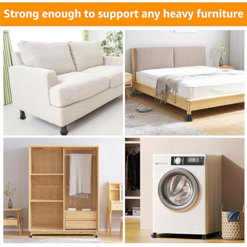 Bed Risers Round Furniture Risers Rubber Sofa Riser Supports Up to 6000 lbs Bed Frame Riser 3.3 Inch Bed Lifts Riser Bed Raising Blocks for Sofa Table Desk Chair(6 Groups and 1 Set,Black) - size: 6 groups and 1 set
