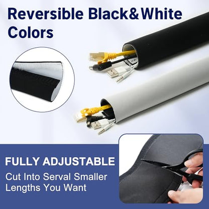 CableGeeker Cable Management Sleeve, 5ft (60 inch) - 1.5 inch, 2-Pack - size: 5ft-1.5"-2Pack