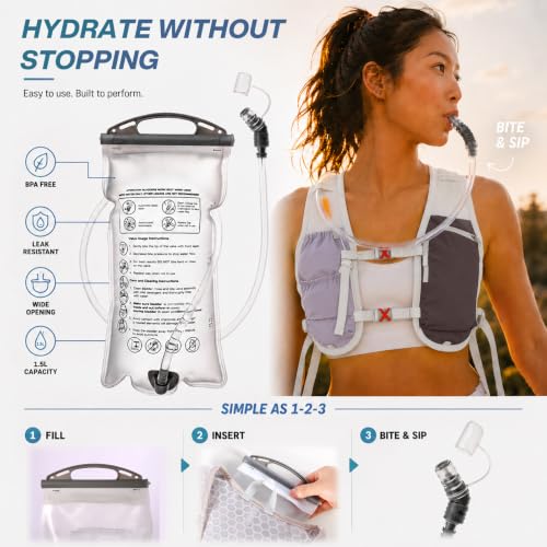 Running Vest with 2L Hydration Bladder Lightweight Pack - color: Gray