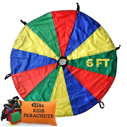 GSi Kids Rainbow Parachute 6 ft to 35 ft for School & Gym Class - size: 6 Feet