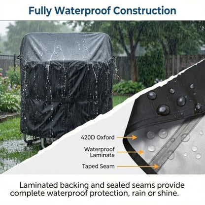 55" Trampoline Cover, Round Waterproof Outdoor Trampoline Cover for Kids, Windproof Weather Protection, Anti-Pooling, UV Resistant 420D Oxford