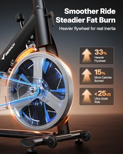 MERACH Exercise Bike, Magnetic Resistance, 330lbs Capacity - color: Blue