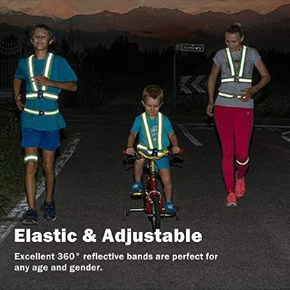 Reflective Vest, High Visibility Safety Vest Straps Reflective Gear for Night Running Walking Cycling for Men Women Kids - color: Red