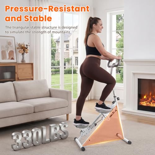 Stair Stepper for Home Gym Exercise, Vertical Climber Exercise Machine for Full Body Workout, Compact Folding Cardio E xercise Climber with Adjustable Handlebar