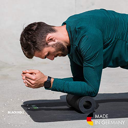 BLACKROLL - SLIM Foam Roller, Portable Massage and Fitness Tool for Muscle and Myofascial Release, Compact for Yoga and Workouts, Trigger Point Therapy, Foot Roller and Back Stretcher, 12” x 4”, Black
