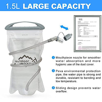 INOXTO Running Hydration Vest Backpack,Lightweight Insulated Pack with 1.5L Water Bladder Bag Daypack for Hiking Trail Running Cycling Race Marathon for Women Men - color: White