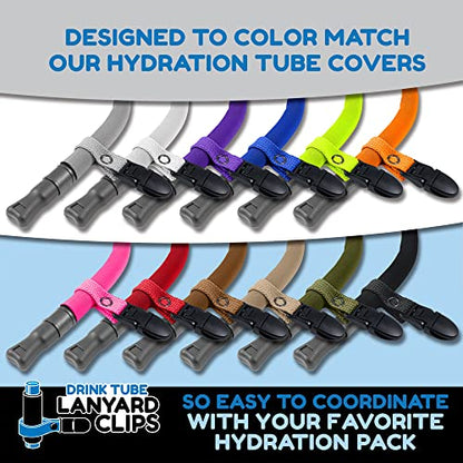 Hydration Pack Drink Tube Lanyard Clip - color: White