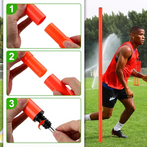 TOBWOLF 6PCS 6FT Adjustable Soccer Agility Training Poles - color: Orange (Vertical Poles)