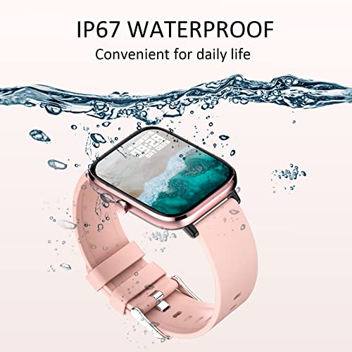 Smartwatch for Women - Call, Fitness Tracker, Heart Rate & Sleep Monitor, 1.69" Touch Screen, Waterproof - For Android & iPhone, Pink - color: Pink