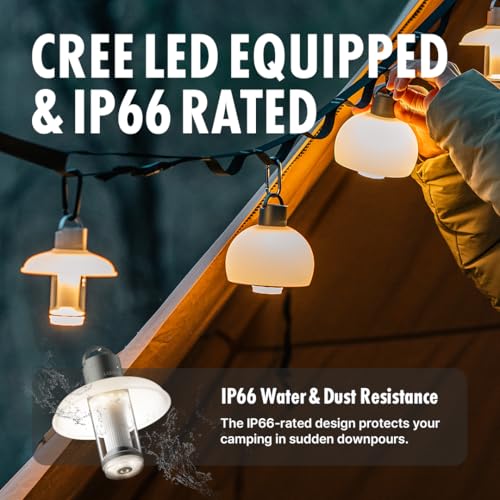 LUMENA M4 Portable LED Lantern | Rechargeable Camping Light, Water-Resistant, 3350mAh Battery, Adjustable Brightness & Modes, Magnetic, Durable for Outdoor & Emergency Use (Platinum Khaki) - color: Platinum Khaki