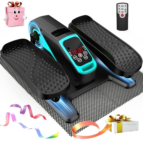 Under Desk Elliptical Leg Exerciser While Sitting for Seniors - color: Blue