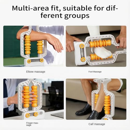 Roller Massager Adjustable Relax Non-Slip Tool with Spring Base - color: White