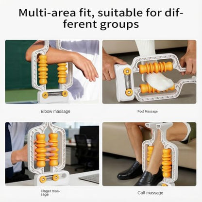 Roller Massager Adjustable Relax Non-Slip Tool with Spring Base - color: White
