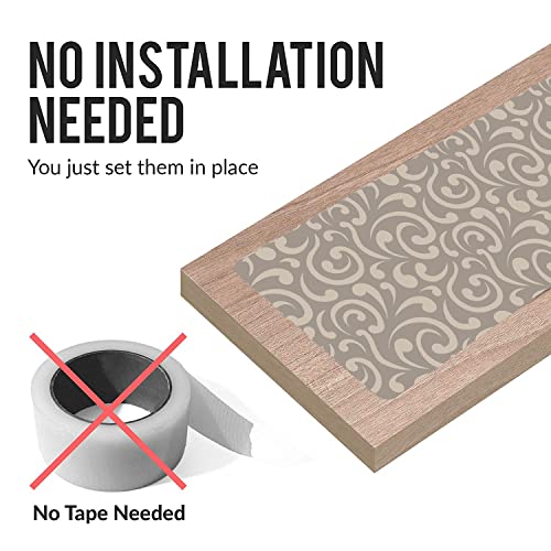 Set of 7 Stair Treads Ultra-Thin with Non Slip Rubber Backing 9”x26” Latte 7 Pieces - color: Latte, size: Design #3