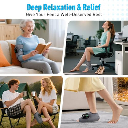 Cordless Foot Renew Triple Method Massager,Ankle Heating Pad with Massage