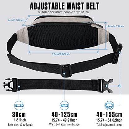WATERFLY Small Fanny Pack Crossbody Lightweight Waist Bag for Woman Man - color: Beige