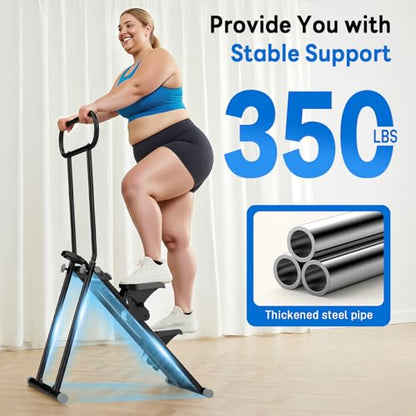 ERGOLIFE Stair Stepper for Home Gym, Stair Climber Workout Machine with Upgraded 6-Level Adjustable Resistance, Foldable Vertical Full Body Cardio Equipment, Non-Slip Pedals, Quiet 350 LBS Capacity - color: Black