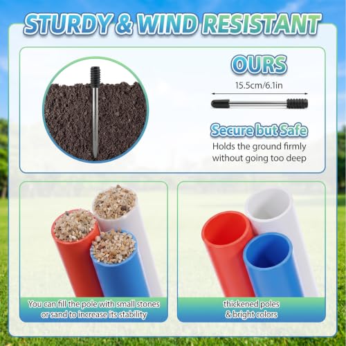 Junkin 10 Pcs 6ft Adjustable Pole Bending Poles, Horse Agility Set with Bag