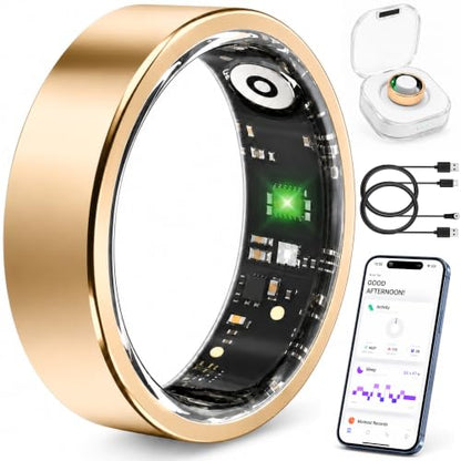 Smart Ring Fitness Tracker for Men & Women with Sleep, Heart Rate & SpO2 - color: Rose Gold, size: 9