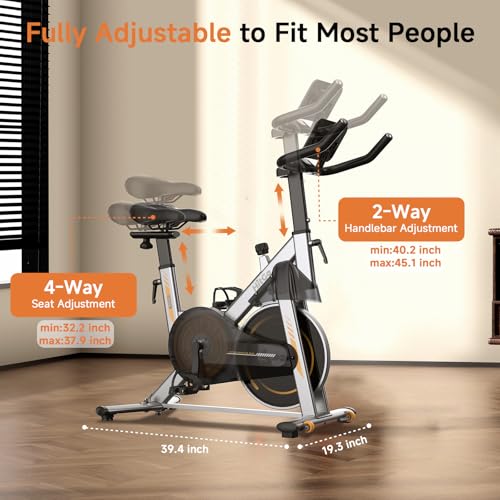 HitGo Office Exercise Bike Desk Chair,330 lbs Heavy Duty Under Desk Bike with 9-Level Height Adjustable Seat 24.4"-33.8",8-Level Resistance & Rolling Wheels,Quiet Fitness Chair for Home Office - color: Silver