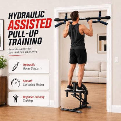 EPHESPORT Pull Up Assist Machine with 6-Level Hydraulic Support