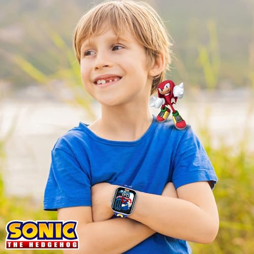 Sonic The Hedgehog Kids Smartwatch – Bluetooth Calling, Messages, Camera, Music, Sleep Tracker, Fitness & Activity Apps – 6 Watch Faces, Touchscreen, USB Rechargeable – Fits Wrists 5.5" to 8"