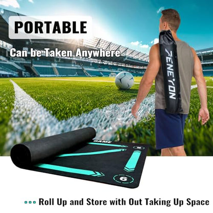 Soccer Training Mat, Soccer Training Equipment, Soccer Gifts for Boys 8-12 - color: Black-Green, size: 47*31 IN