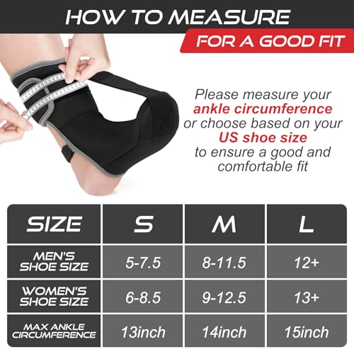 Plantar Fasciitis Night Splint Sock Soft Plantar Fasciitis Brace for Sleeping Achilles Tendonitis Foot Drop Heel Pain - Plantar Fasciitis Relief Night Splint for Women Men Black Medium - color: Black-Medium