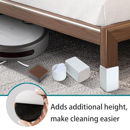 0.65 Inch Self-Adhesive Furniture Riser, Soft Furniture Leg Pads, Round Bed Table Sofa Lift Bed Riser, Adds 0.65 Inch Height with Felt Pad (4Pcs/Black) - color: Black,round, size: 2.36x0.65inch