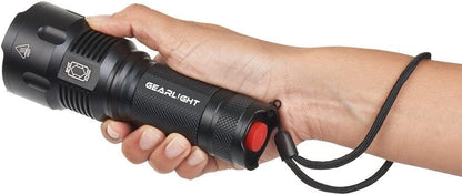 GearLight High-Powered LED Flashlight S1200 - Mid Size, Zoomable, Water Resistant, Handheld Light - High Lumen Camping, Outdoor, Emergency Flashlights - S1200-1 Pack, (Batteries Not Included) - color: S1200 Black, size: Battery Powered