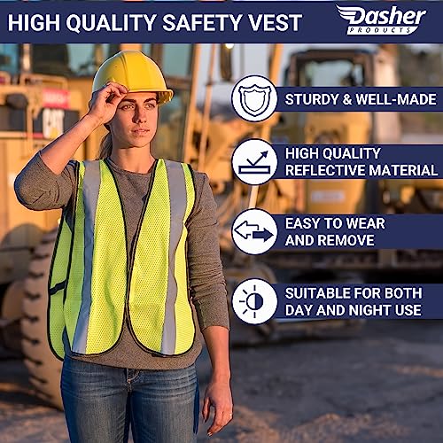 Safety Vest with High Visibility - 2 Inch Reflective Strips, Bright Neon Yellow, Breathable Polyester Mesh Fabric, ANSI ISEA Class Unrated, Hi Viz All Day and Night (30 Pack - Small-Large) - size: Small-Large (Pack of 3)