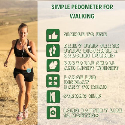 Pedometer for Walking Steps and Miles,Simple Step Counter Clip on Pedometer for Walking Steps and Miles Step Mile Tracker for Running Women Men Kids Seniors,TrenHivSto