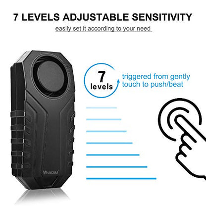WSDCAM Bike Alarm with Remote 2 Pack, 113dB Wireless Anti-Theft Vibration Motorcycle Bicycle Alarm Vehicle Security Alarm System (Black) - size: 22R-03C Black