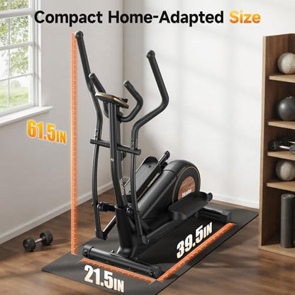 Niceday Elliptical Exercise Machine with 15.5/18/19IN Long Stride - color: 18IN Stride Black