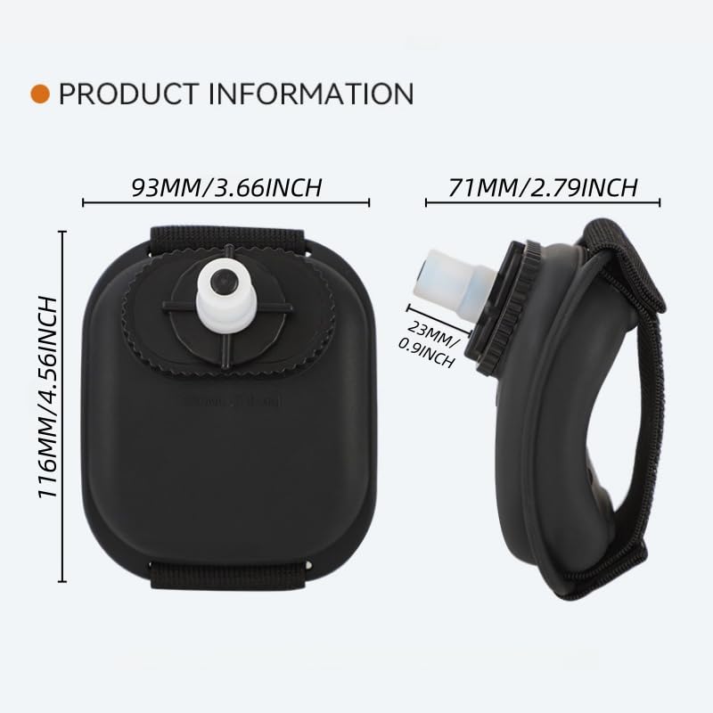 Silicone Wrist Water Bottle Outdoor Portable Hands Free Squeeze Design Adjustable Strap for Running, Cycling and Hiking, White - color: White