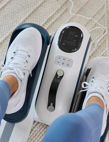Nobol PhysioGo2® Under Desk Exercise Elliptical Bidirectional Bike for Active Adults and Seniors with Motorized Mode and Arm Exercise Band Attachment and LED Metric Display