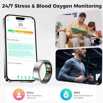 Smart Ring for Women Men, Health Tracking Ring No APP Fee (Rosegold,11) - color: Rose Gold, size: 11