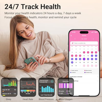 Trendia Smart Watches for Women, 1.83'' HD Fitness Tracker with Answer/Make Calls, Heart Rate/Sleep/SpO2 Monitor, 120+ Sport Modes, IP68 Waterproof, Compatible iPhone/Android Gold - color: Gold